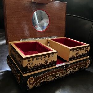 Vintage Italian Reuge Marquetry Music Box for Jewelry